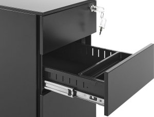 Beliani Szafka biurowa metalowa czarna BOLSENA 8