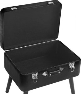 Beliani Stołek ze schowkiem welurowy czarny MALLARD 5