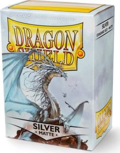 Dragon Shield Koszulki PREMIUM na karty talię Pokemon MtG Magic MATOWE Dragon Shield Sleeves protektory Srebrne (100 sztuk) 1