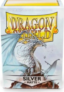 Dragon Shield Koszulki PREMIUM na karty talię Pokemon MtG Magic MATOWE Dragon Shield Sleeves protektory Srebrne (100 sztuk) 3