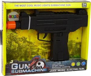 LeanToys Pistolet Czarny Dla Dzieci Wibracje Dźwięk 3