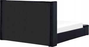 Beliani Łóżko welurowe z ławką 180 x 200 cm czarne NOYERS 5
