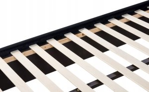 Beliani Łóżko welurowe z ławką 180 x 200 cm czarne NOYERS 7