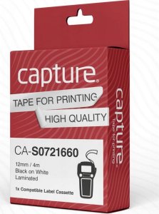 Capture 12mm x 4m Black on White 1