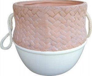 Polnix Osłonka ceramiczna biała gliniana boho 13 cm 1