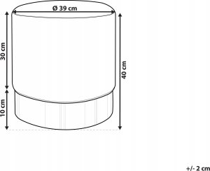 Beliani Puf welurowy ⌀ 39 cm biały SOPHIA 7