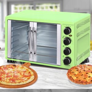 Mini piekarnik TurboTronic Duży piekarnik elektryczny TurboTronic 55L rożen termoobieg Grill 2200W Zielony 2