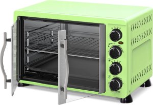 Mini piekarnik TurboTronic Duży piekarnik elektryczny TurboTronic 55L rożen termoobieg Grill 2200W Zielony 3