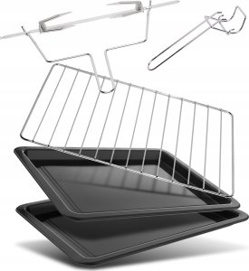 Mini piekarnik TurboTronic Duży piekarnik elektryczny TurboTronic 55L rożen termoobieg Grill 2200W Zielony 6