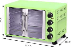 Mini piekarnik TurboTronic Duży piekarnik elektryczny TurboTronic 55L rożen termoobieg Grill 2200W Zielony 10
