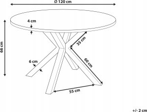 Beliani Stół ogrodowy okrągły ⌀120 cm czarny MALETTO 3