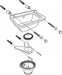 Zlewozmywak Hydroland ZLEW.60 KOMORA GOSPODARCZA CZARNA POLIPR. 60X34X21 + SYFON Z PRZEL.ZESTAW MONTAŻ.+KOREK+ MOŻLIWOŚĆ MONTAŻ.BATERII STOJ.I DOZOWNIKA // ZL.HYDRO-ZLEW.60-CZARNA 6