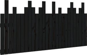 vidaXL vidaXL Wezgłowie łóżka, czarne, 166x3x80 cm, lite drewno sosnowe 2