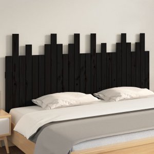 vidaXL vidaXL Wezgłowie łóżka, czarne, 166x3x80 cm, lite drewno sosnowe 3