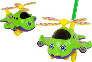 LeanToys Wesoły Samolot Pchacz Kij Dzwonek Czerwony 3