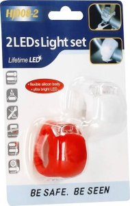 Springos Lampka rowerowa silikonowa 2 szt. LED przód i tył wodoodporna UNIWERSALNY 6