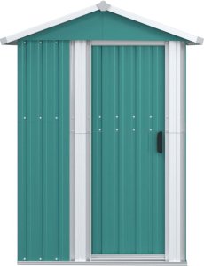 vidaXL vidaXL Szopa ogrodowa, zielona, 126x97,5x177 cm, stal galwanizowana 3