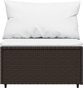 vidaXL 4-cz. zestaw wypoczynkowy do ogrodu, poduszki, brąz, polirattan 7