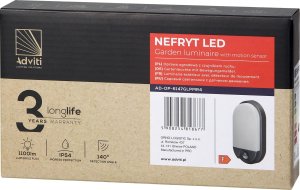 Kinkiet Orno NEFRYT LED 15W, oprawa ogrodowa z czujnikiem ruchu, 1100lm, IP54, 4000K, szara 2