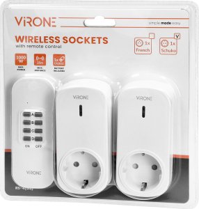 Orno Zestaw bezprzewodowych gniazd sterowanych pilotem 2+1, Schuko 2