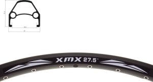 XMX Obręcz aluminiowa XMX 27,5" DISC YKL-D23 36-otworów czarna nitowana Uniwersalny 2