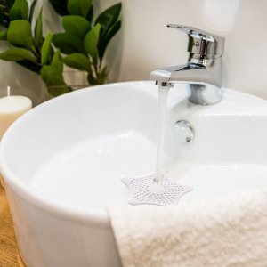 Retoo SITKO SILIKONOWE ZLEWU WANNY UMYWALKI FILTR ODPŁYW BIAŁY 11