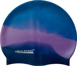 Aqua-Speed Czepek pływacki silikonowy Bunt tęczowy niebiesko-fioletowy 1