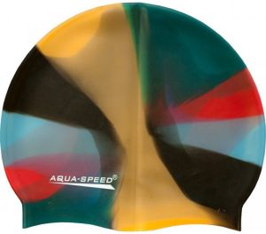 Aqua-Speed Czepek pływacki Silikonowy Bunt szaro-pomarńczowo-żółty (49262) 1