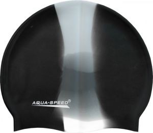 Aqua-Speed Czepek pływacki Silikonowy Bunt czarno-szaro-biały (49256) 1