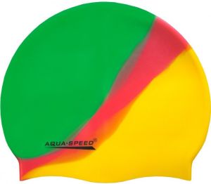Aqua-Speed Czepek pływacki Silikon Bunt zielono-czerwono-żółty (48959) 1