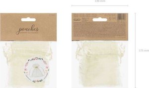 Party Deco Woreczki z organzy, kremowy, 10cm (1 op.10 szt.) 2