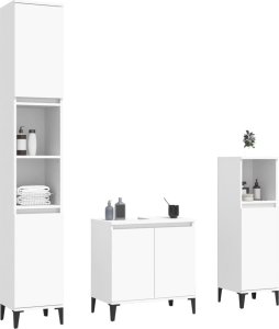 Triton 3-cz. zestaw mebli łazienkowych, biały, materiał drewnopochodny 3