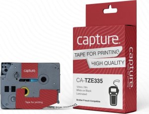 Capture 12mm x 8m White on Black Tape 3