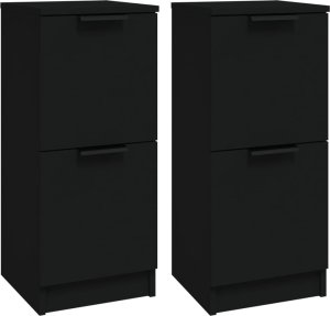 vidaXL Szafki, 2 szt., czarne, 30x30x70 cm, materiał drewnopochodny 2