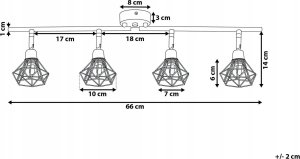 Lampa sufitowa Beliani Lampa spot 4-punktowa metalowa czarna ERMA 2
