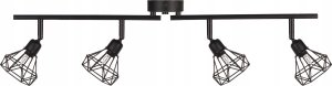 Lampa sufitowa Beliani Lampa spot 4-punktowa metalowa czarna ERMA 3