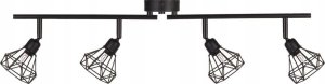 Lampa sufitowa Beliani Lampa spot 4-punktowa metalowa czarna ERMA 8