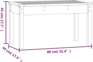 vidaXL vidaXL Ławka ogrodowa, szara, 80x44x45 cm, lite drewno sosnowe 8