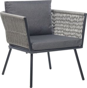 Beliani Zestaw mebli balkonowych z technorattanu szary GARGANO 3