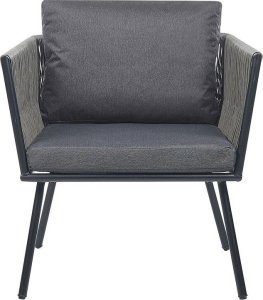 Beliani Zestaw mebli balkonowych z technorattanu szary GARGANO 4