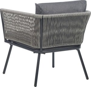 Beliani Zestaw mebli balkonowych z technorattanu szary GARGANO 5