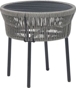 Beliani Zestaw mebli balkonowych z technorattanu szary GARGANO 9