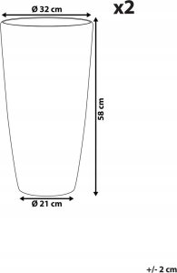 Beliani Zestaw 2 doniczek ⌀ 32 cm złoty TSERIA 9