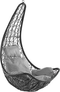 Beliani Fotel wiszący z technorattanu czarny ATRI II 2