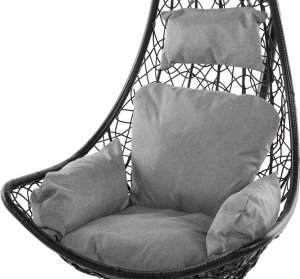 Beliani Fotel wiszący z technorattanu czarny ATRI II 5