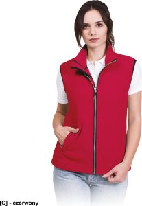 R.E.I.S. VHONEY-L - bezrękawnik damski z polaru, kołnierz ze stójką - biały 3XL 3