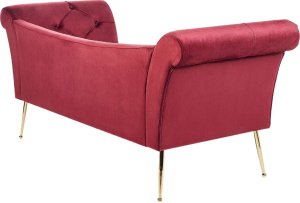 Beliani Szezlong welurowy czerwony NANTILLY 4