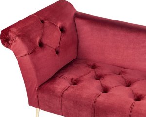 Beliani Szezlong welurowy czerwony NANTILLY 5