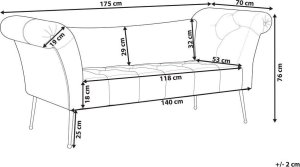 Beliani Szezlong welurowy czerwony NANTILLY 9