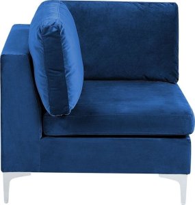Beliani Moduł narożny welurowy niebieski EVJA 3